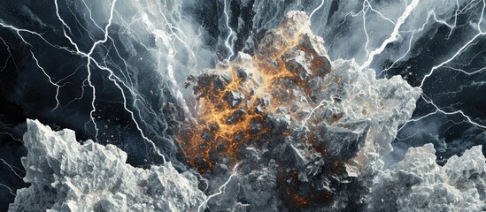 Lightning-fused minerals create fulgurite. - obrazy, fototapety, plakaty