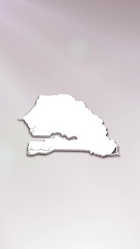 Mobile Vertical Resolution 1080x1920 Pixels, Senegal 3D Map Intro on White Background, Multi Purpose Background Useful for Politics, Elections, Travel, News and Sports Events
