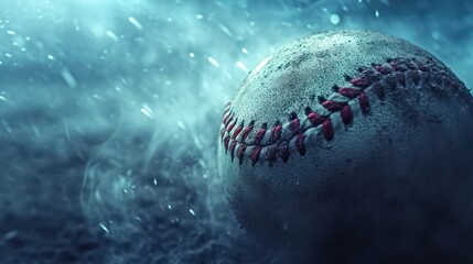Baseball background with copy space. Highlighting the baseball with a background setting - obrazy, fototapety, plakaty