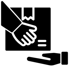 package received. vector single icon with a solid style. suitable for any purpose. for example: website design, mobile app design, logo, etc.