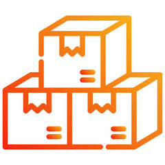 packages stacks. vector single icon with a dashed line gradient style. suitable for any purpose. for example: website design, mobile app design, logo, etc.