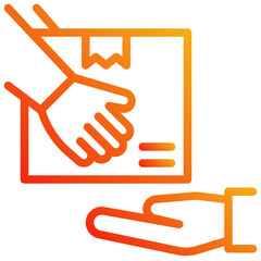 package received. vector single icon with a dashed line gradient style. suitable for any purpose. for example: website design, mobile app design, logo, etc.