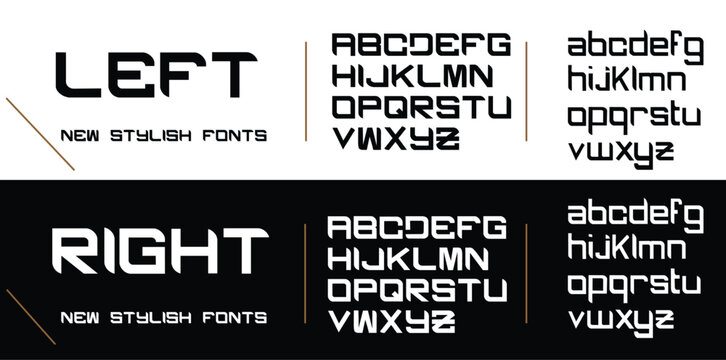 Minimal modern alphabet fonts. Typography minimalist urban digital neon future creative logo font. vector illustration