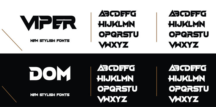 Viper Minimal modern urban fonts for logo, brand etc. Typography typeface uppercase lowercase and number. vector illustration