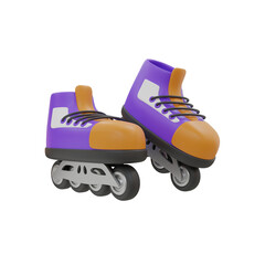 3D Roller Skate Model Safe and Enjoyable Skating. 3d illustration, 3d element, 3d rendering. 3d visualization isolated on a transparent background