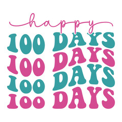 Happy 100 Days Retro SVG