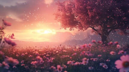 Romantic background banner with copy space
