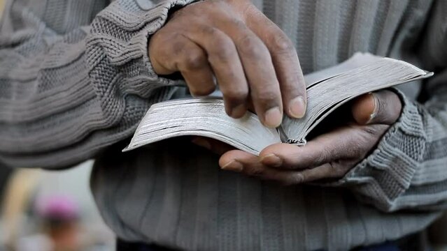 praying to God with bible faithfully worshipping with people stock footage stock video