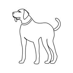 Dog continuous single line drawing vector art illustration