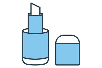 lipstick icon. icon related to makeup and beauty products. flat line icon style. element illustration