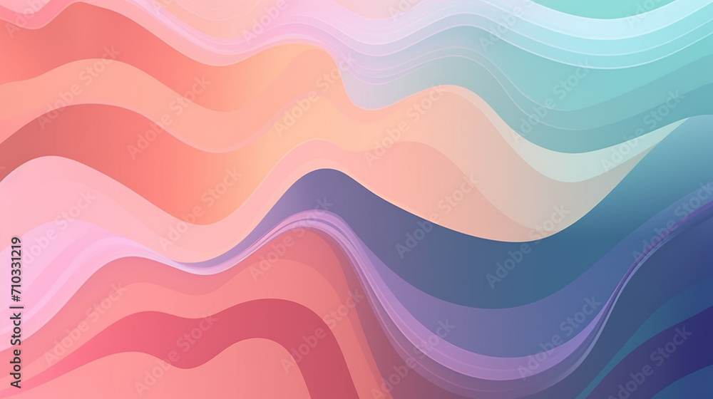 Canvas Prints colorful abstract background with wavy shapes, generative ai