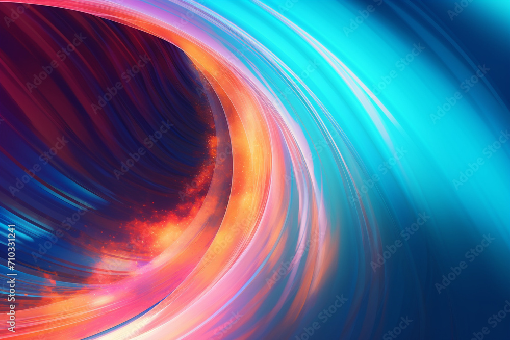 Poster colorful abstract background with energetic flowing lines, generative ai