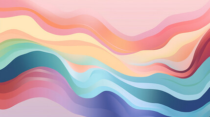 Colorful abstract background with wavy shapes, Generative AI
