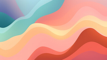 Fototapeta premium Colorful abstract background with wavy shapes, Generative AI