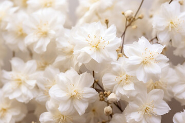 Close-up of a bunch of white flowers, Generative AI