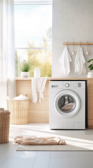 Laundry Display Photoshoot clean. simple, futuristic