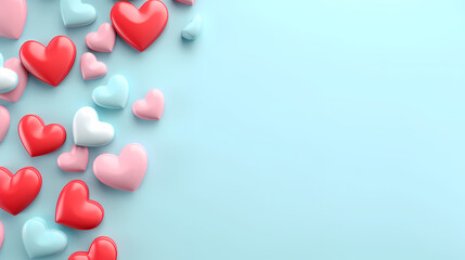Valentine's Day, love and romance background, background with heart shapes