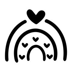 Cute rainbow line art element