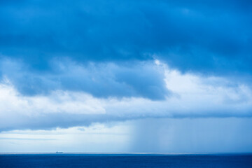 Long exposure of dramatic clouds over the sea, Izu Peninsula, Japan - obrazy, fototapety, plakaty