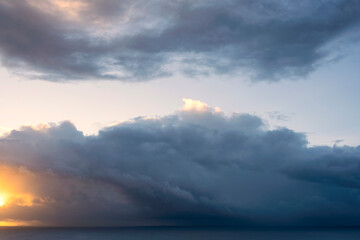 Long exposure of dramatic clouds over the sea, Izu Peninsula, Japan