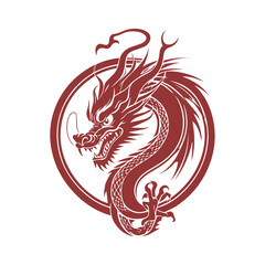 Chinese dragon Logo design template