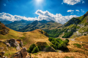 Landscapes of the Laruns Area in the Oloron-Sainte-Marie district in the Pyrenees-Atlantiques, France