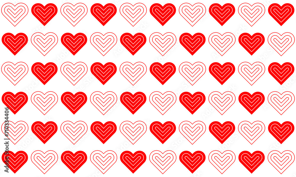 Poster valentine background pattern seamless geometric heart line abstract design vector. valentines backgr