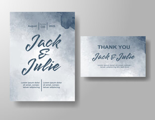 Wedding invitation with abstract watercolor background