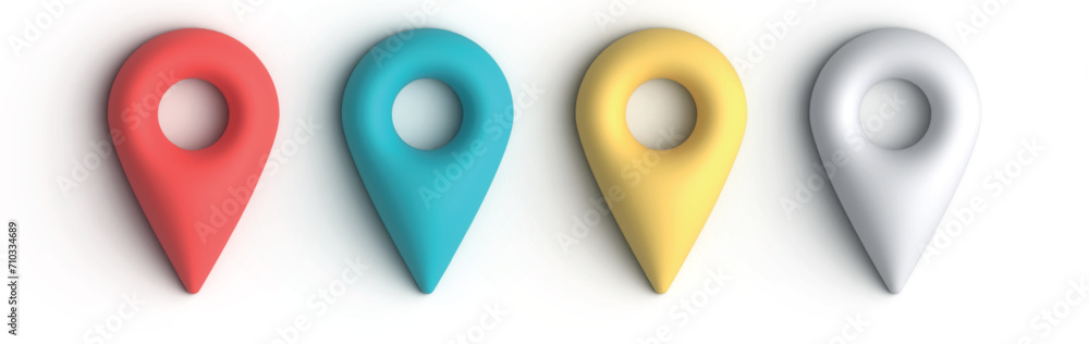 Poster pin location map 3d. geolocation icons. gps tag. web navigation icon. vector set