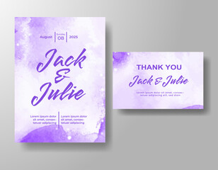 Wedding invitation with abstract watercolor background