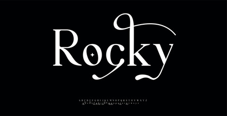 Rocky Modern abstract digital alphabet colorful font minimal technology typography creative urban. vector illustration	 - obrazy, fototapety, plakaty