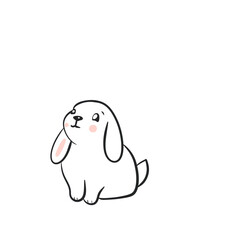 White rabbit, illustration 