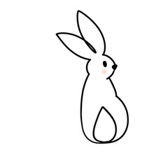 White rabbit, illustration 