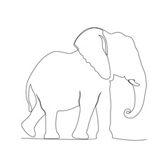 Elephant continuous single line art drawing and world wildlife Day concept Minimalist elephants outline editable active stroke vector.