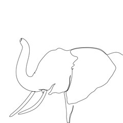 Elephant continuous single line art drawing and world wildlife Day concept Minimalist elephants outline editable active stroke vector.