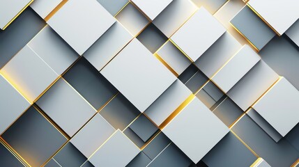 Light blue and golden squares tech background. Generative AI