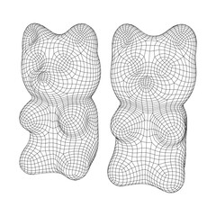 Gummy bear. Jelly fruit candy