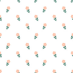 seamless pattern with peachy flowers 