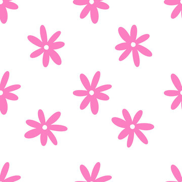pink flower background, seamless pattern with pink flowers 