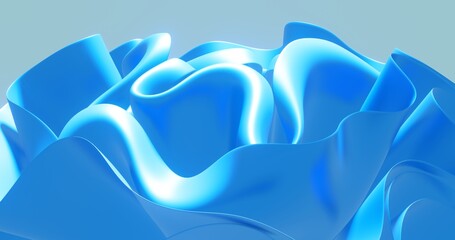 Abstract blue background curved pattern in design 3d render