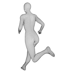 Running woman. Sprinter silhouette.