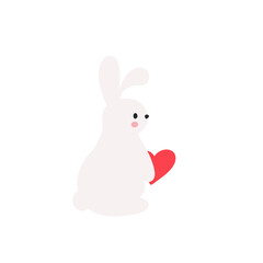 rabbit with heart, illustration 
