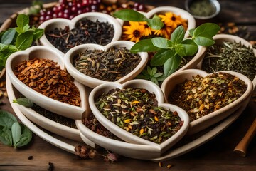tea leaves and spices