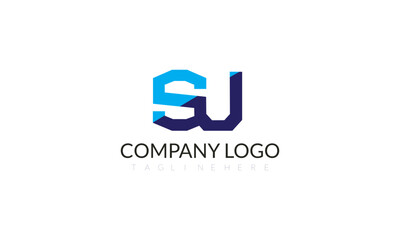 Simple letter SU logo design adobe stock 