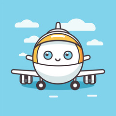 Cute plane tshirt colorful design vector illustration