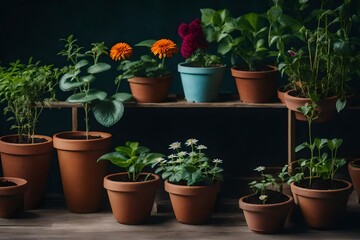 flowers in pots