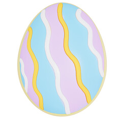 Easter holiday dessert easter egg sugar cookie on transparent background, 3D rendering