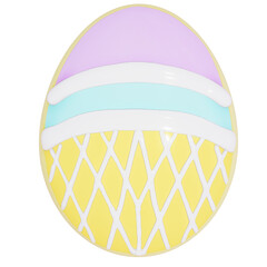 Easter holiday dessert easter egg sugar cookie on transparent background, 3D rendering
