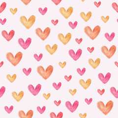 seamless pattern of multi-colored hearts