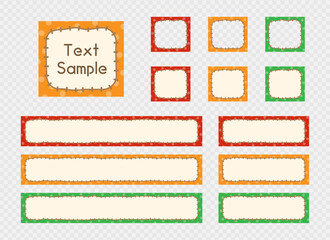 ステッチと水玉模様のナチュラル可愛いテロップベース・ワイプ枠（3色セット）
